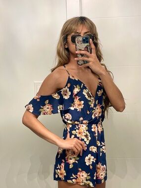 Forever 21 Navy Floral Romper/Playsuit